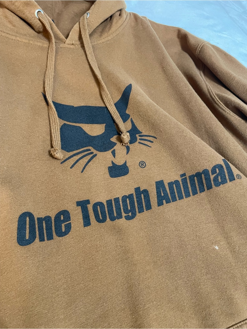 District CAT One Tough Animal Brown Pullover Hoodie with Black Logo